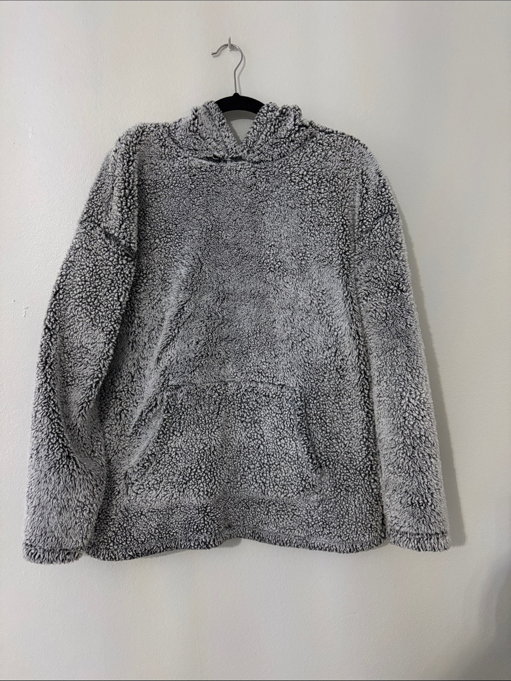 Cozy Hooded Sherpa Pullover - Gray
